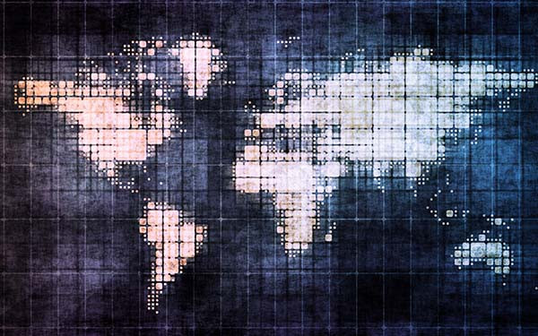 Abstract image of a global map with gridlines