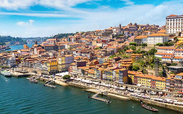 Panoramic view of Porto in Portugal