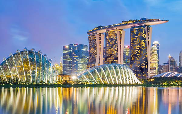 Singapore skyline cityscape at night