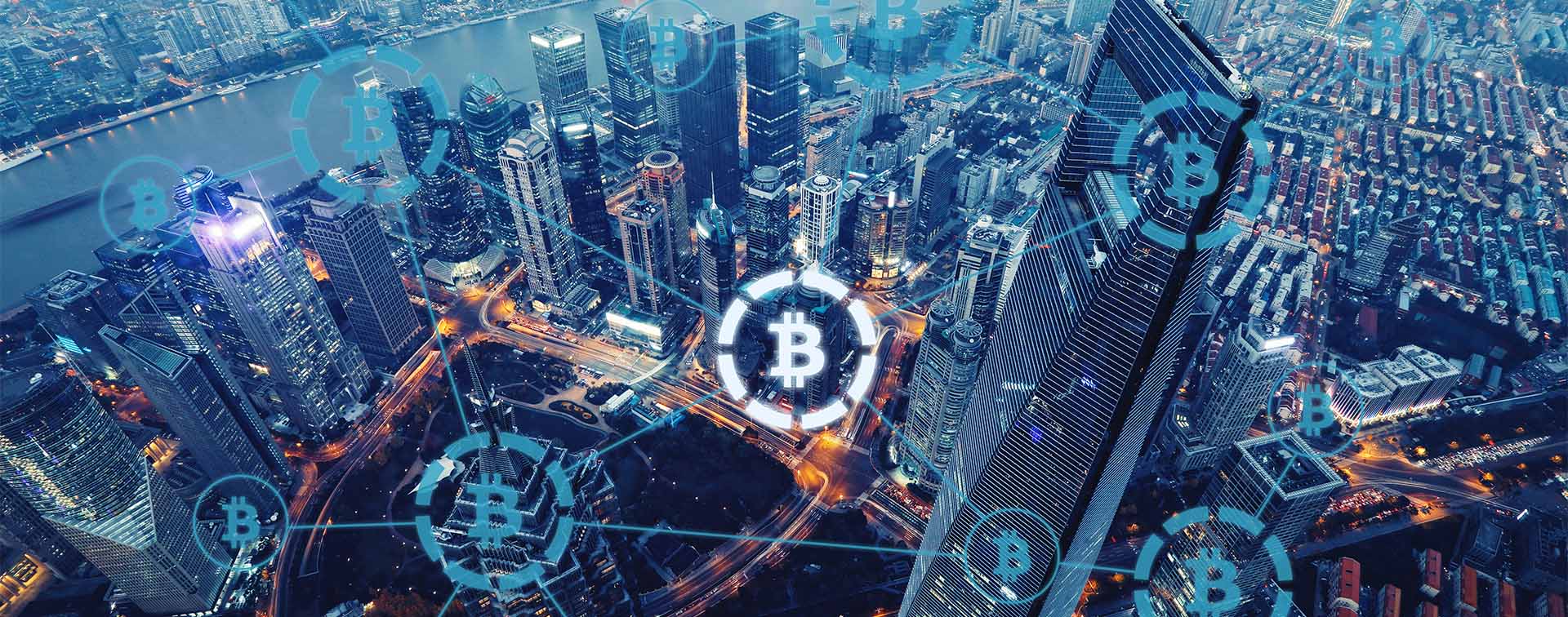Bitcoin cryptocurrency payment system network modern city future technology