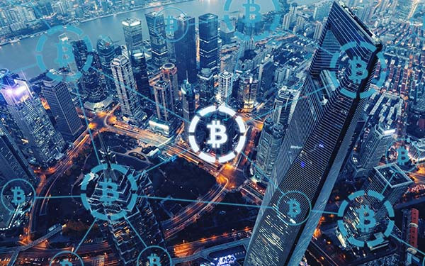 Bitcoin cryptocurrency payment system network modern city future technology