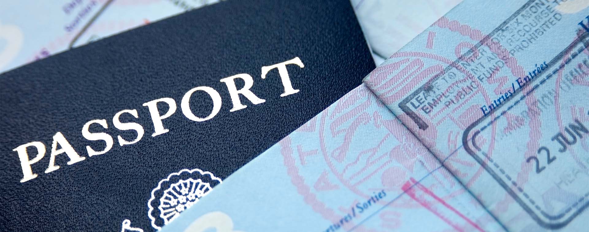 Close up of an international passport