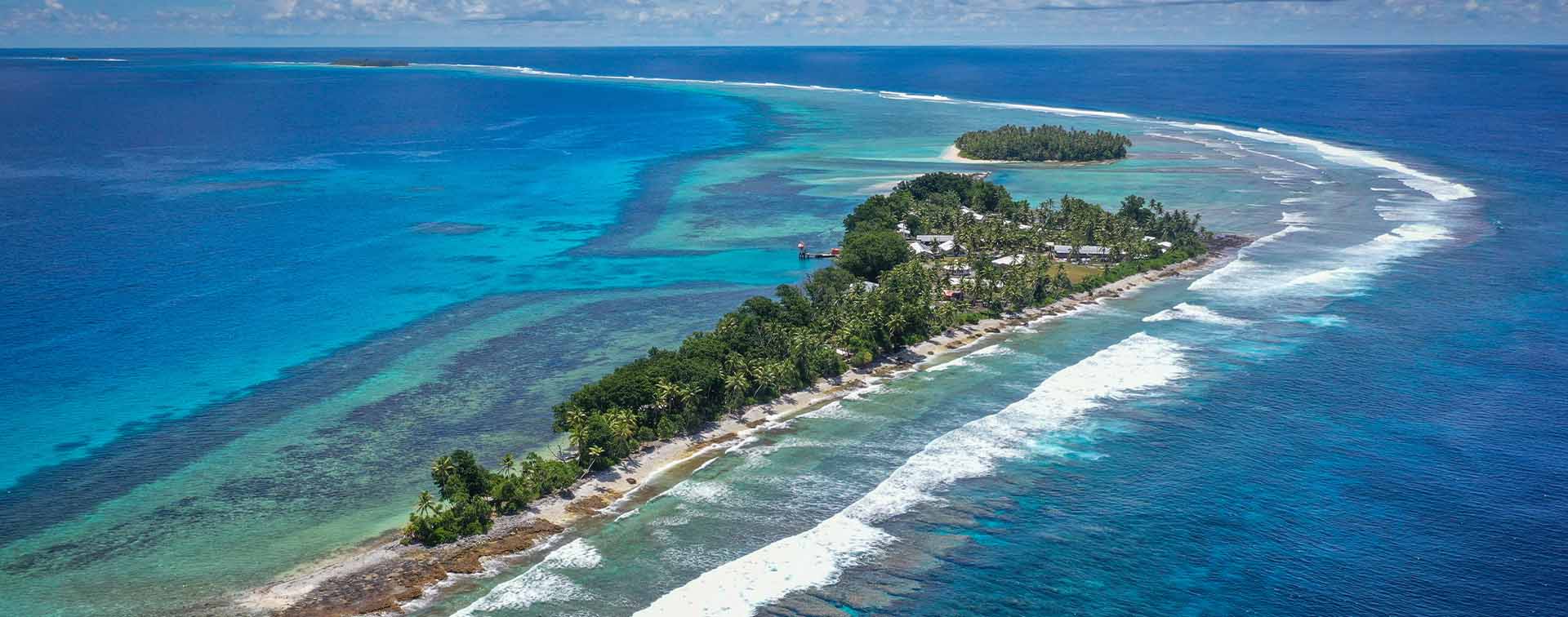 Aerial view of Tuvalu from Drone.