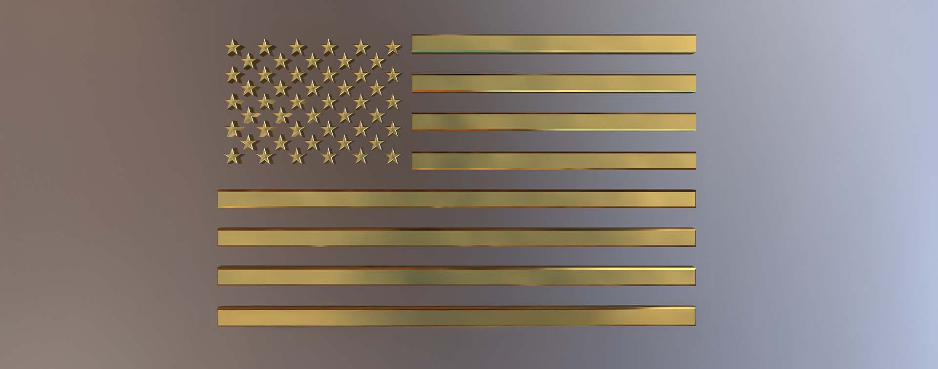 Gold Card concept design with USA flag in the backdrop