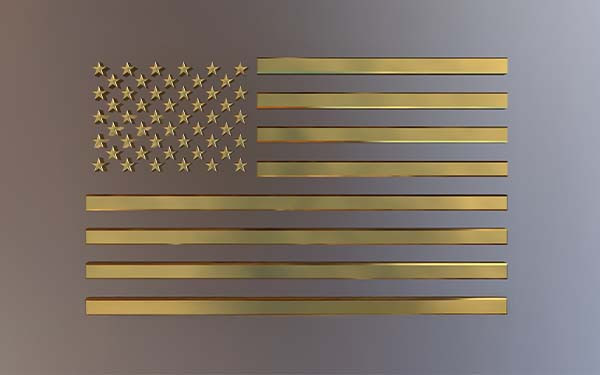 Gold Card concept design with USA flag in the backdrop