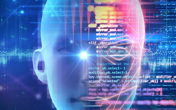 Face detection and recognition of digital human 3d illustration, concept of computer vision and AI and biometric facial identification