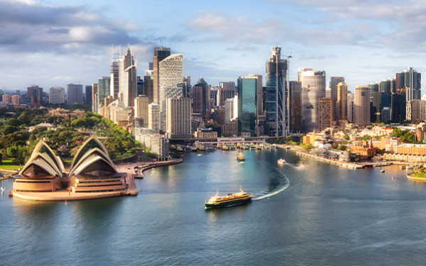 Skyline of Sydney, Australia including the Opera house