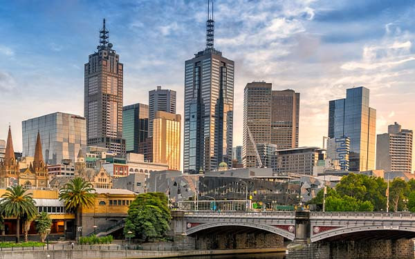 View of Melbourne’s central business district, Australia