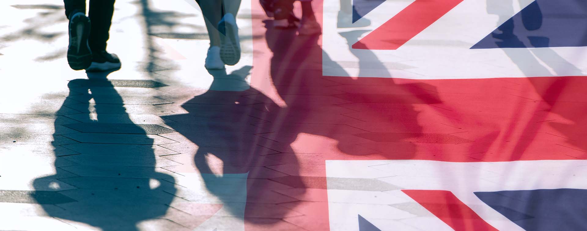 Shadows of People and UK Flag, Citizens of Great Britain