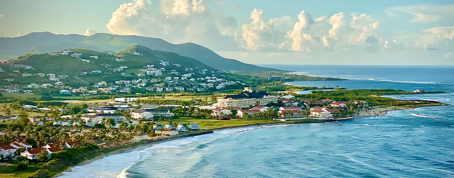 An above view of the famous Frigate bay, St. Kitts and Nevis