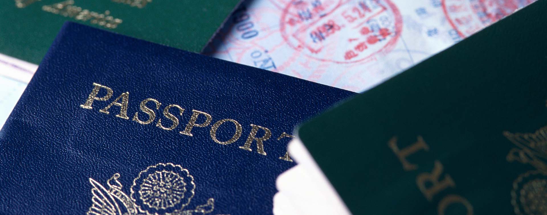 Multiple passports and visa documents