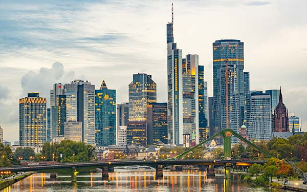 Frankfurt City Skyline at Twilight, Germany
