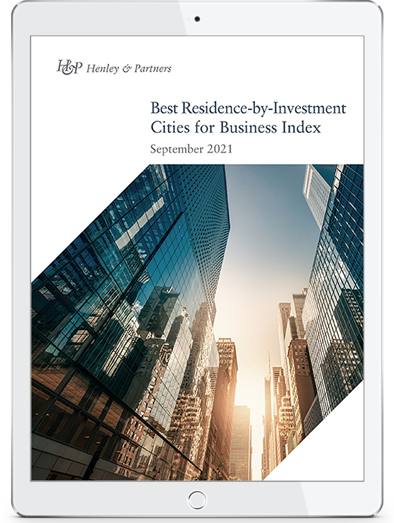 Best Residence-by-Investment Cities for Business Index September 2021