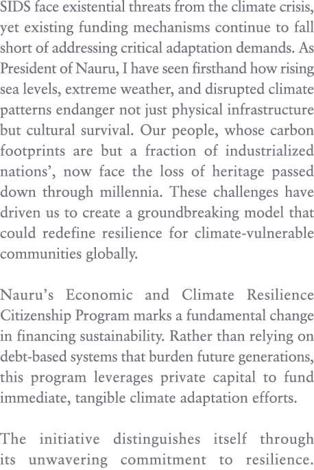 SIDS face existential threats from the climate crisis, yet existing funding mechanisms continue to fall short of addr...