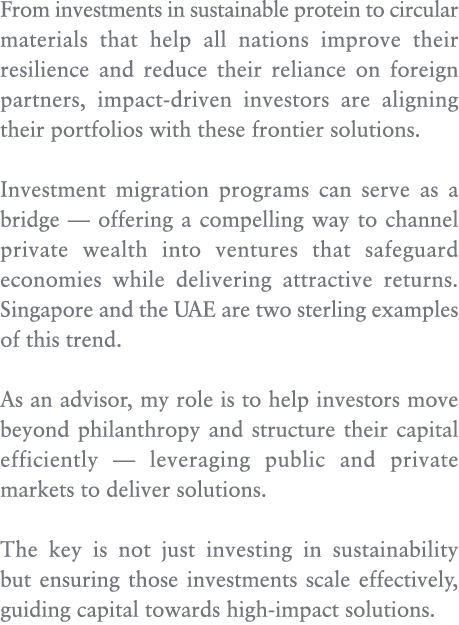 From investments in sustainable protein to circular materials that help all nations improve their resilience and redu...