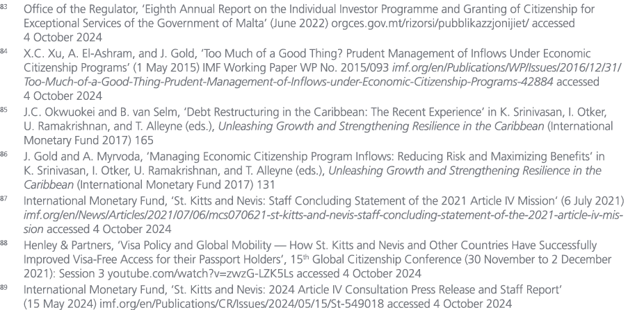 83 Office of the Regulator, ‘Eighth Annual Report on the Individual Investor Programme and Granting of Citizenship fo...