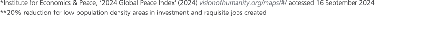 *Institute for Economics & Peace, ‘2024 Global Peace Index’ (2024) visionofhumanity.org/maps/#/ accessed 16 September...