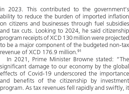 in 2023. This contributed to the government’s ability to reduce the burden of imported inflation on citizens and busi...