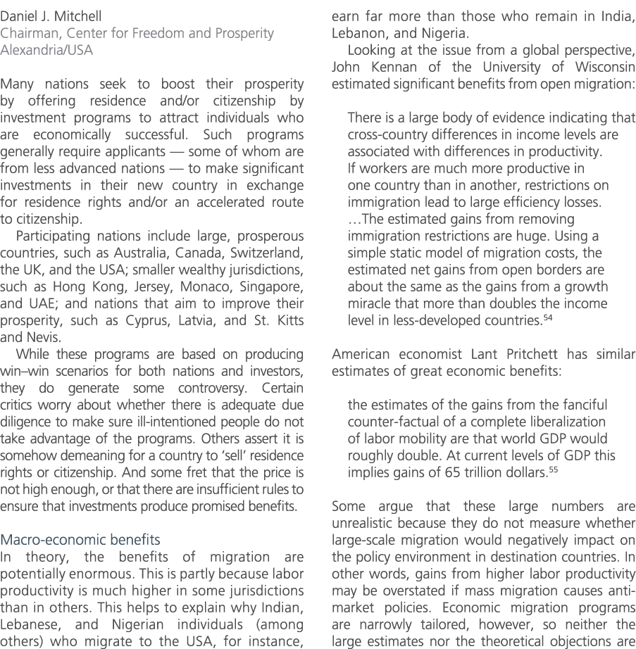 Daniel J. Mitchell Chairman, Center for Freedom and Prosperity Alexandria/USA Many nations seek to boost their prospe...
