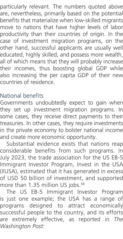 particularly relevant. The numbers quoted above are, nevertheless, primarily based on the potential benefits that mat...