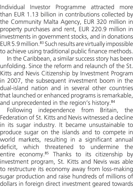 Individual Investor Programme attracted more than EUR 1.13 billion in contributions collected by the Community Malta ...