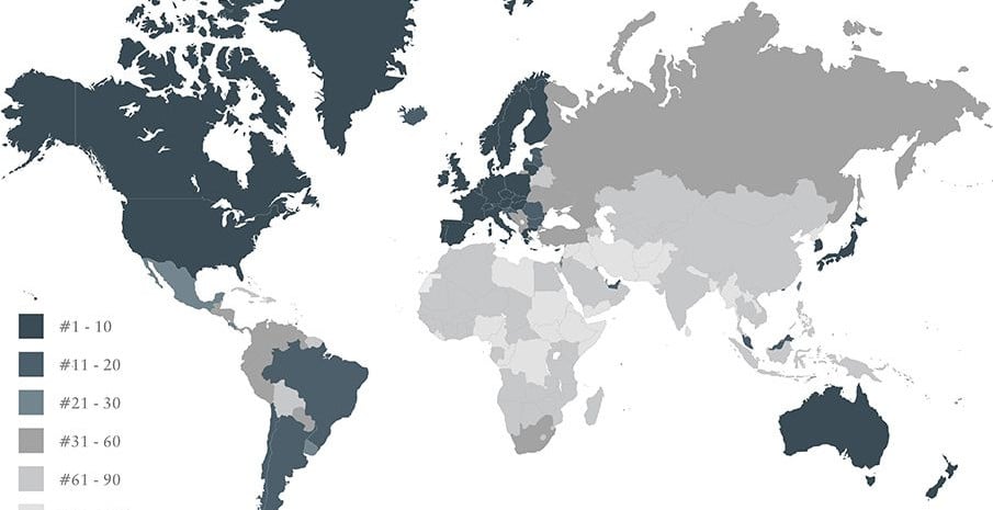 Passport Strength 2021 Q4 Henley Partners HEATMAP Q4 2021 210923 1 905px 